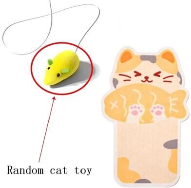 Uplift Picks Self Adhesive Cat Scratcher Mat With Hanging Toy For Wall Furniture Protection g