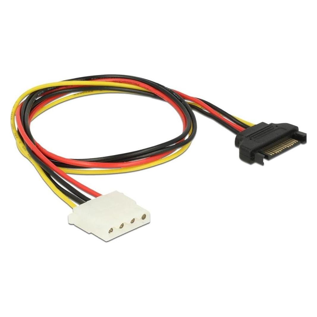 Delock Stromkabel SATA 15-poliger Stecker > 4-polige Buchse (50 cm, 15 pin S-ATA, 4 pin Molex) (60137)