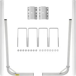 VEVOR Bootsanhänger-Führungsschiene, 2 Stück 152 cm Stahl-Anhängerpfostenführungsschiene, mit Weißen PVC-Rohrabdeckungen, Komplettes Montagezubehör im Lieferumfang Enthalten