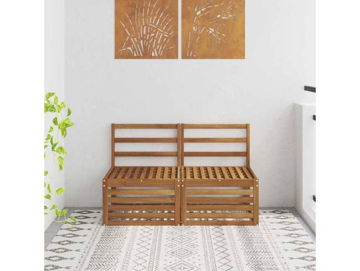 2 Pièce Sofa de milieu extérieur Bois d'Acacia Massif Naturel 900494