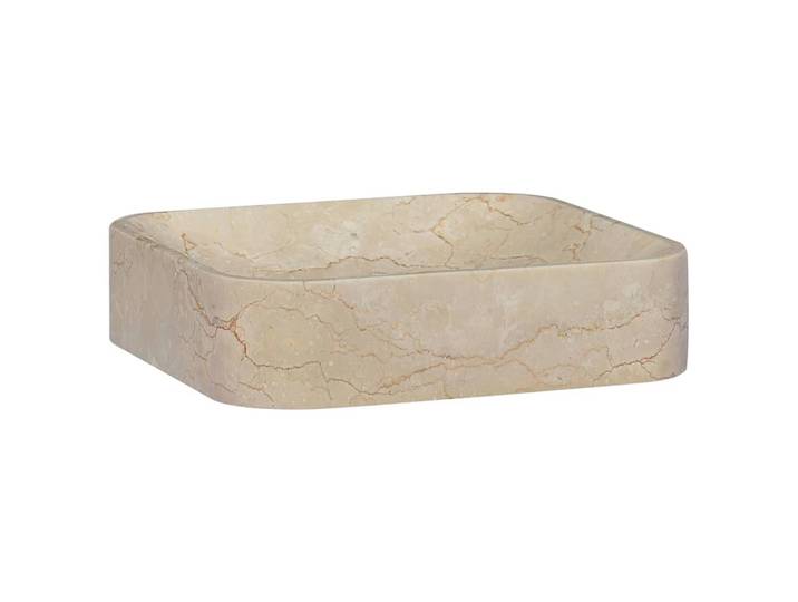 vidaXL Waschbecken Creme 40x40x10 cm Marmor