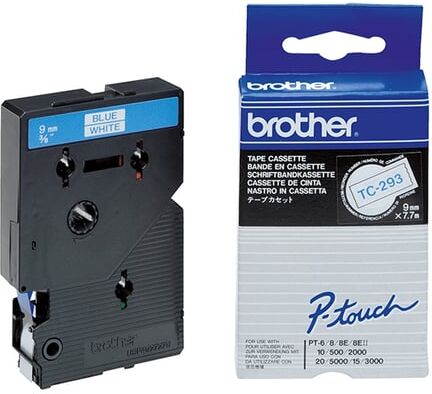 Brother TC-293 fita azul sobre branco 9 mm