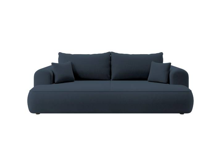 Dreisitziges Schlafsofa Ovo mit Stauraum, marineblauer Velours
