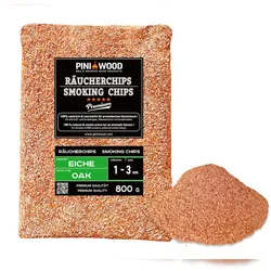 PINI 800 g Räucherchips Eiche 1-3 mm Smoking Chips Räucherspäne