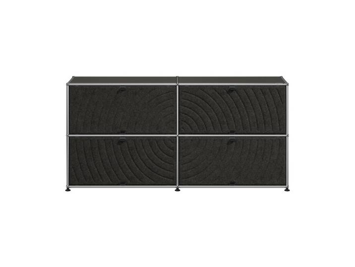 USM Haller Sideboard M68 graphitschwarz Soft Panels dunkelgrau 2-fach breit 4 152.3x74x37.3 cm