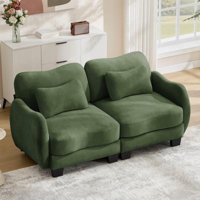 Loedds 2-Seat Chenille Loveseat Sofa with Lumbar Pillows