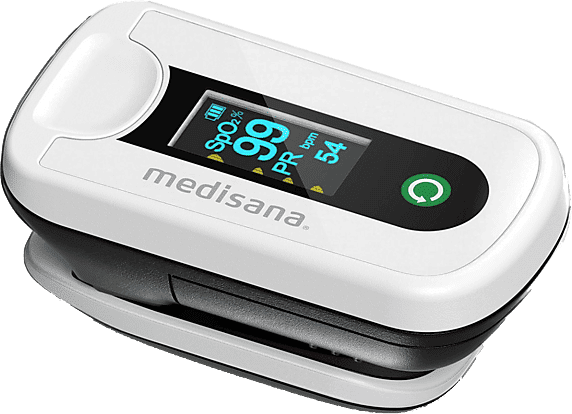 Pulsioxímetro - Medisana PM 180, Medición de la saturación oxígeno en sangre y frecuencia cardíaca el dedo, Blanco