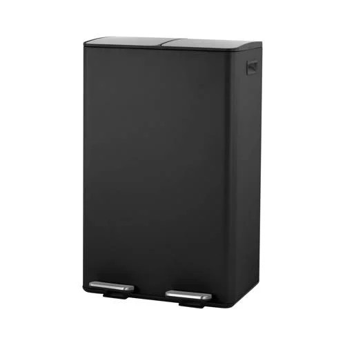 NOUS Living Prullenbak voor afvalscheiding, mat zwart, 30L + 30L + 3L