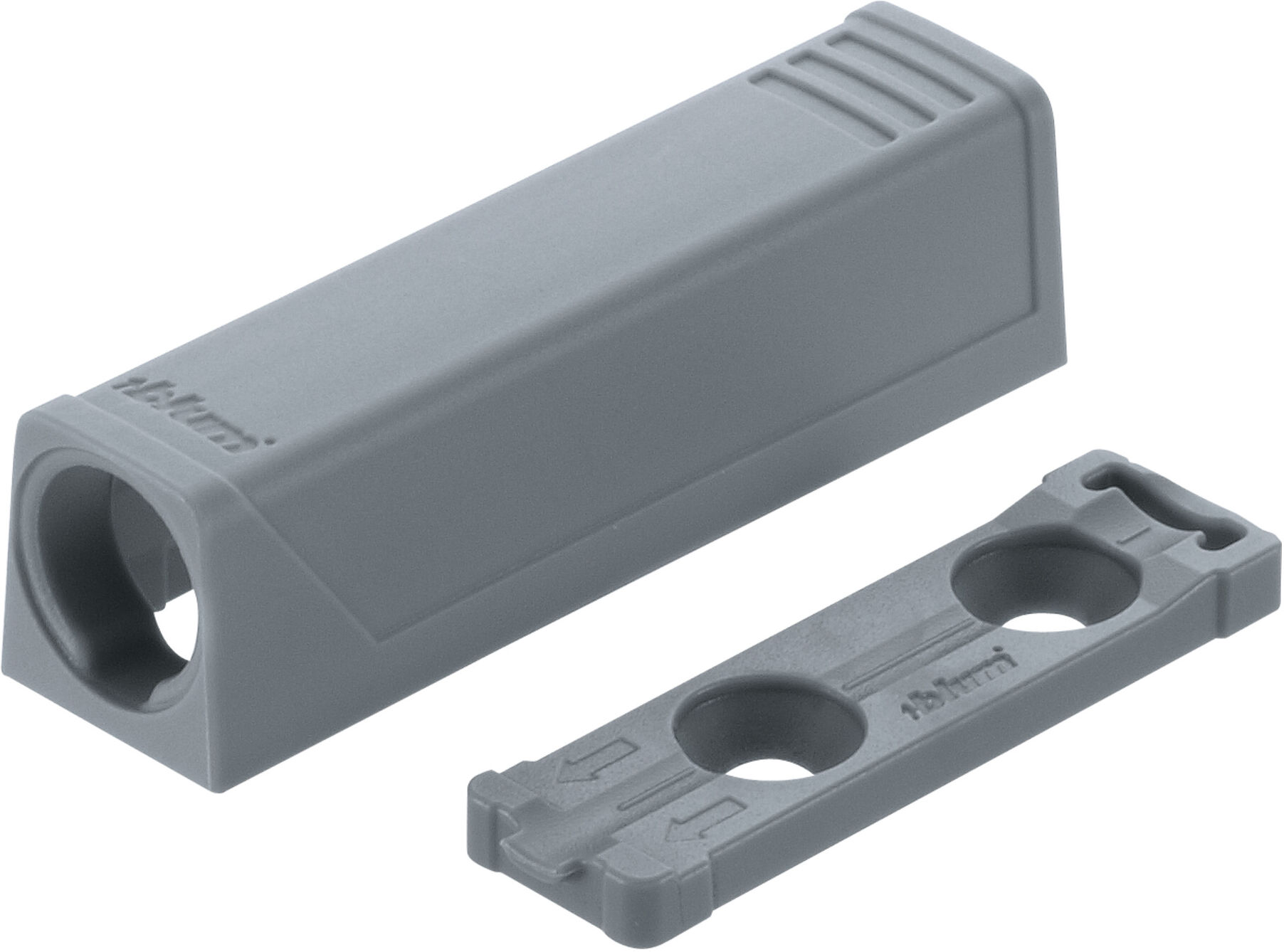 Blum TIP-ON Adapterplatte für Türen, Kurzversion, Schrauben, R7036 platingrau (05066363)