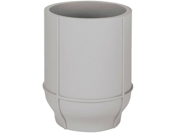 Zahnputzbecher KLEINE WOLKE Adona , grau (auster), B:7,5cm H:9,8cm L:7,5cm, Polyresin, Zahnputzbecher, Zahnputzbecher