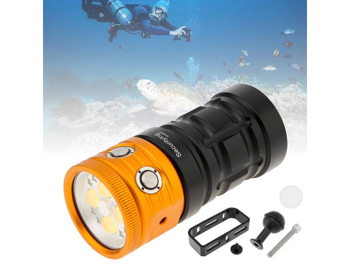 SecurityIng-Lampe de poche de plongée sous-marine DVF01, 25000LM, 100W, 100m, plongée professionnelle, photographie sous-marine