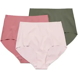 Tchibo - 3 Highwaist-Pantys »Magic Cut« - Damen - Gr. S - khaki