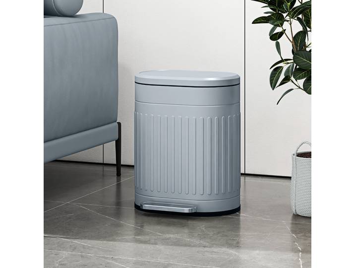 HOMCOM Poubelle 20L à Pédale Soft-Close Seau Amovible Gris