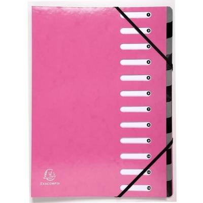 Exacompta Ordnungsmappe Iderama A4 12 Fächer Karton rosa