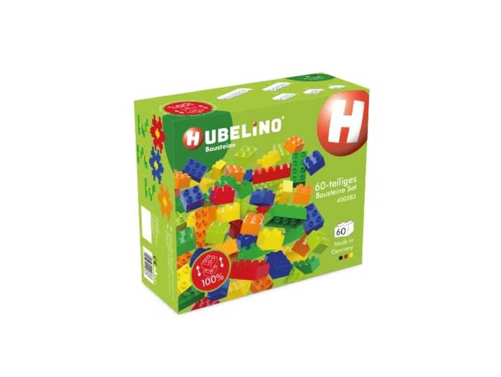 Hubelino #400383 60-delige bouwstenenset, compatibel met grote bouwstenen van andere fabrikanten, Made in Germany