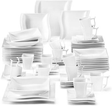 MALACASA Flora 60-Piece Porcelain Dinnerware Set, Service for 12