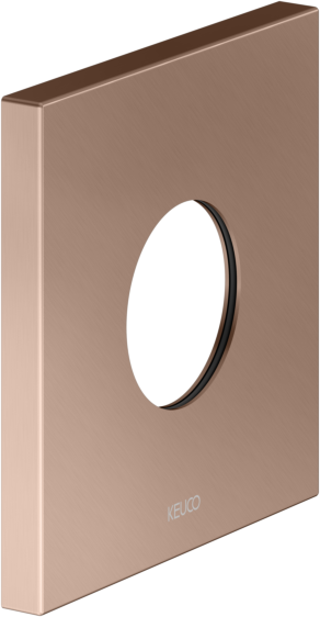 KEUCO IXMO Wandrosette 59553290092 eckig, Übergröße, für Thermostatarmaturen Unterputz, Ø 10,5 cm, Rotgold gebürstet