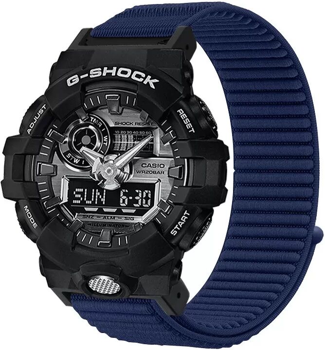 INF Atmungsaktives gewebtes Uhrenarmband kompatibel mit Casio DW5600/GA2100/GA900 Blau