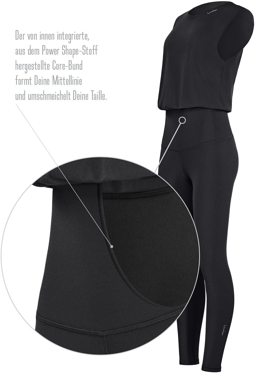 Jumpsuit WINSHAPE "JS102LSC", Damen, Gr. L, Normalgrössen, schwarz, 85% Polyester, 15% Elasthan, Rundhals, Overalls Jumpsuit, Functional Comfort schwarz L, Normalgrössen