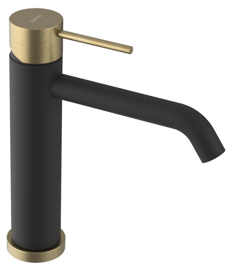 ULTRASAN Waschtischarmatur, Schwarz matt/Gold matt