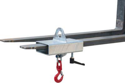 Lasthaken für Gabelstapler und Kran Bauer LH-I 2,5, mit Wirbel, Traglast 2500 kg, verzinkt