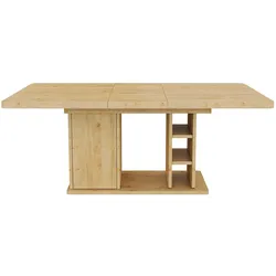 STILVORA Esstisch MDF eichefarben 140/180x80x75 cm ausziehbar mit Stauraum für 6-8 Personen