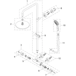 HSK Ersatzteile Griff Thermostat (Chrom), E98550-3-41 E98550-3-41