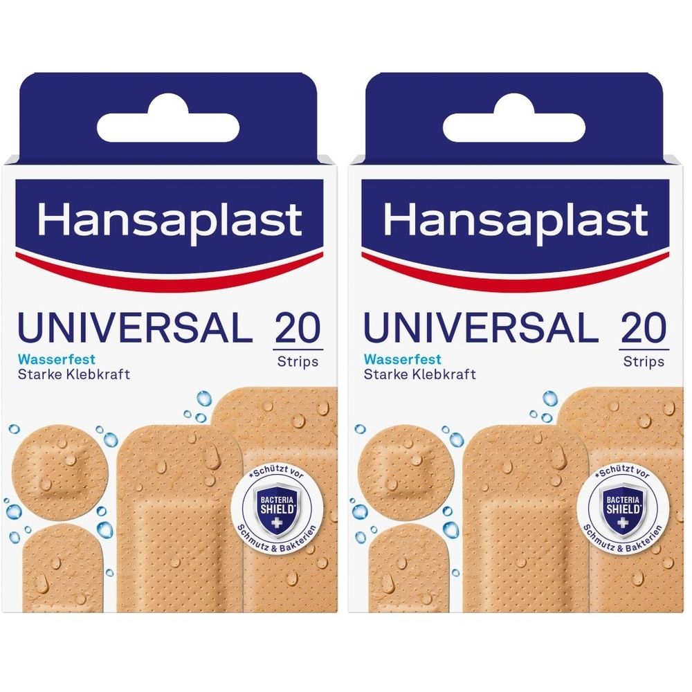 Hansaplast Universal Pflasterstrips wasserfest 2x 2x20 St Pflaster