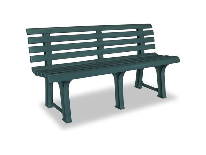 Banc de Jardin 145 5 cm Plastique Vert Banc de Patio Banc de Terrasse Meuble de Jardin Parc Extérieur Résistance aux Intempérie
