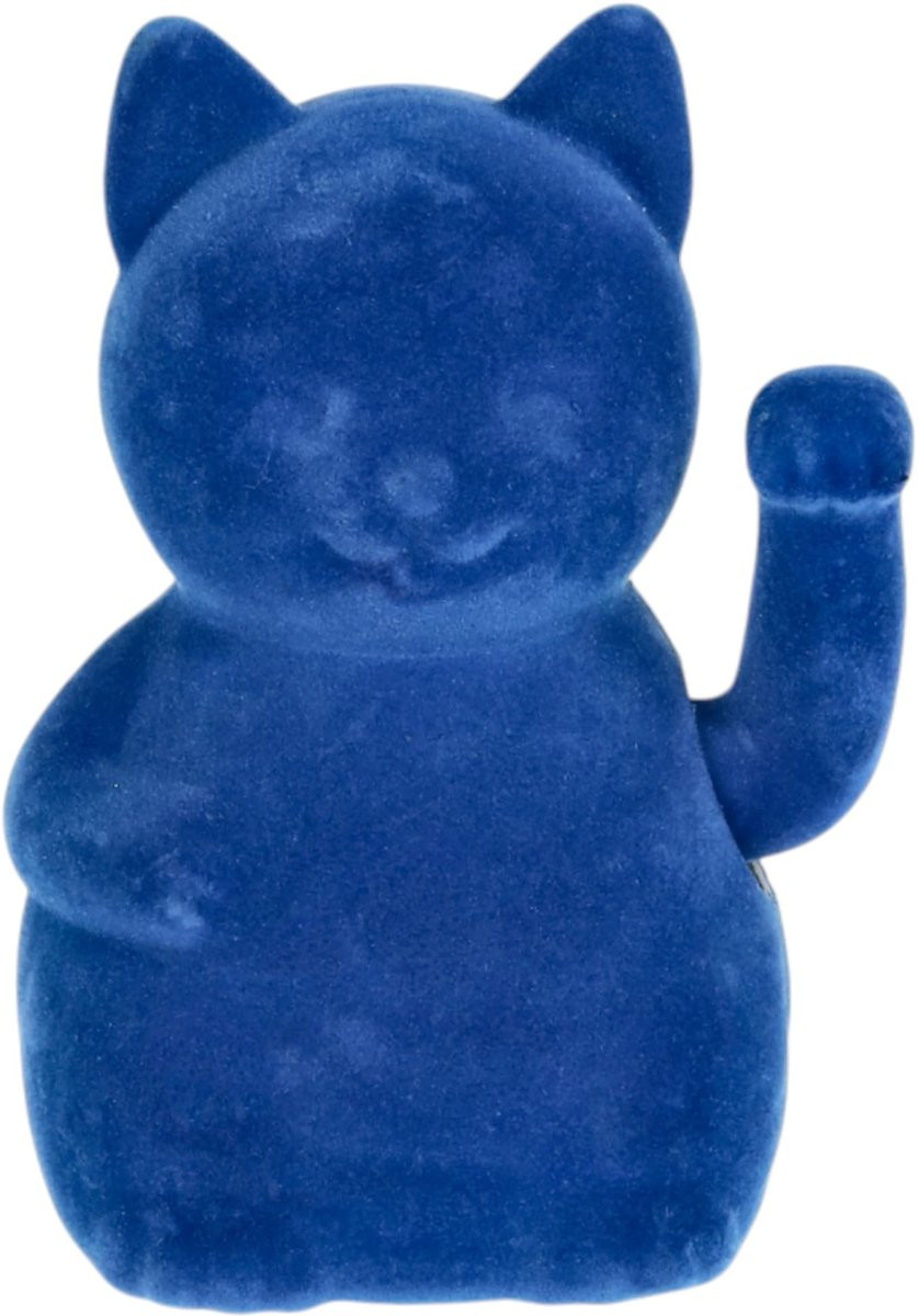 Dailygoods Decoratiefiguur Hoekkat met vlokcoating - 17 cm