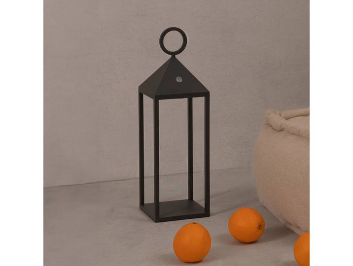 FARO BARCELONA LED-Akku-Tischlampe Argus, dunkelgrau, Alu/PMMA, Höhe 47 cm Argus, schwarz, Aluminium, Modern