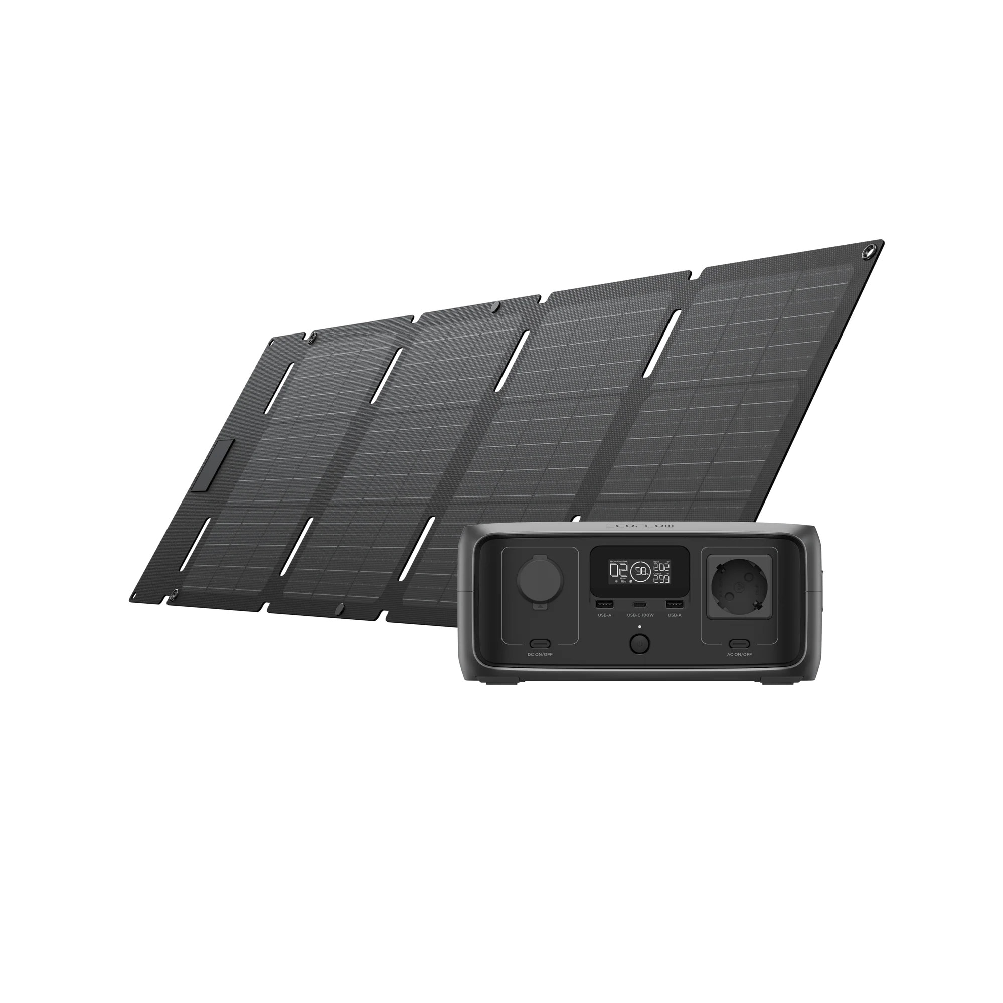 EcoFlow RIVER 3 UPS Tragbare Powersation 245Wh 300W + 45W Solarpanel (Type C)