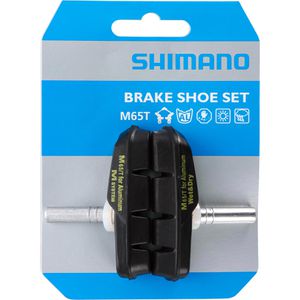Shimano Fahrrad-Bremsbeläge M65T, organisch, Bremsschuhe für Cantilever, 1 Paar, 65 mm