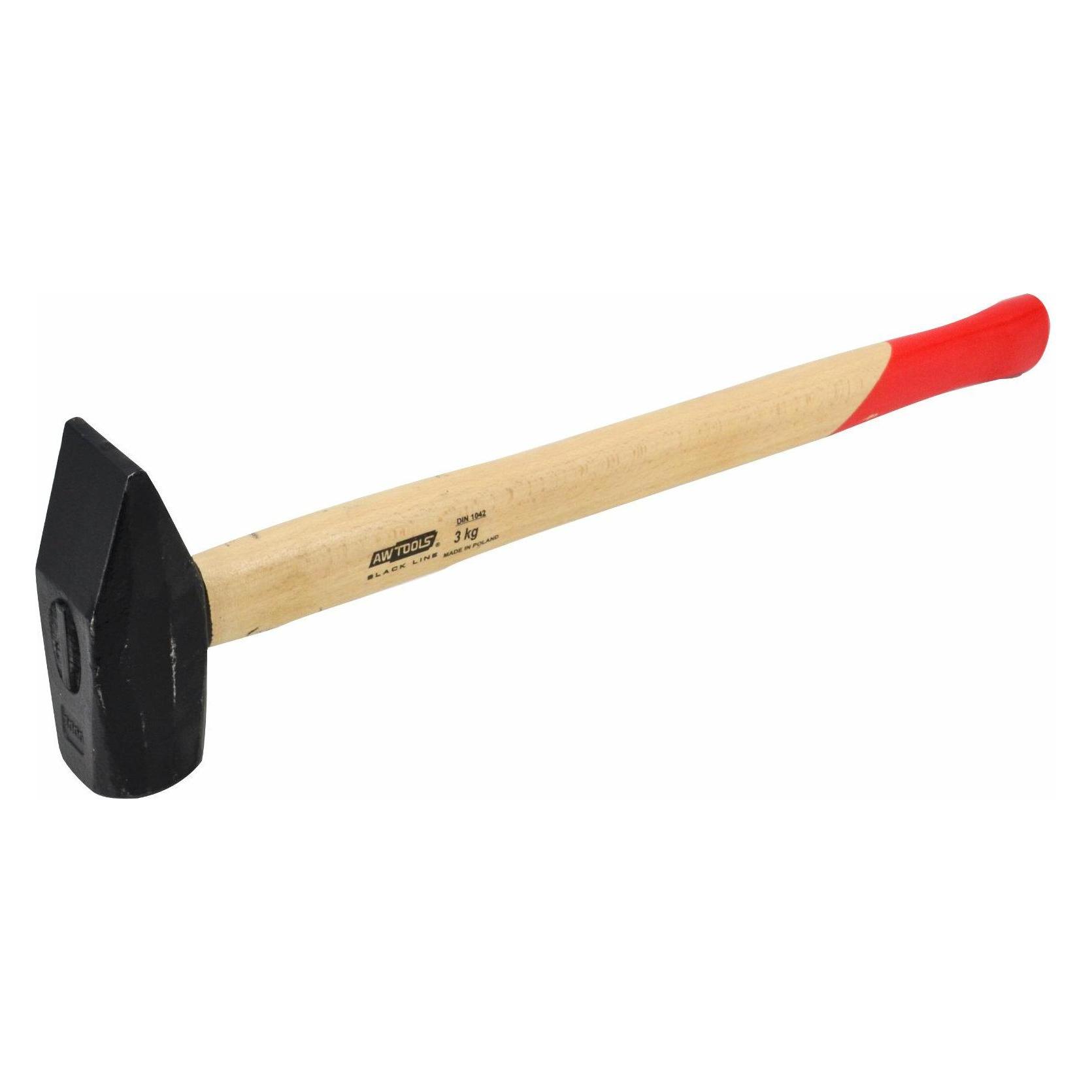 AW Tools AWTOOLS KOWALSKI PLATTE 3,0 kg HOLZGRIFF Schwarze LINIE (3100 g) (AW32041BL)