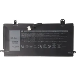 AccuCell Akku Dell Latitude 5285 (2760 mAh), Notebook Akku, Schwarz