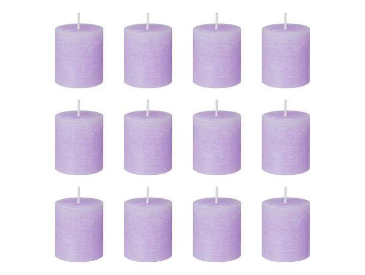 Bougies RUSTIC - lot de 12 8cm Lilas