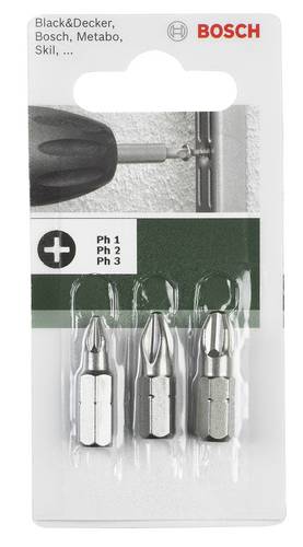 Bosch Accessories 2609255964 Kreuzschlitz-Bit PH 1, PH 2, PH 3 C 6.3 3St.