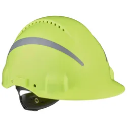 3M G3000 Schutzhelm mit UV-Indikator, neongrün, ABS, belüftet Ratschenverschluss, Kunststoffschweißband, Reflex-Aufkleber