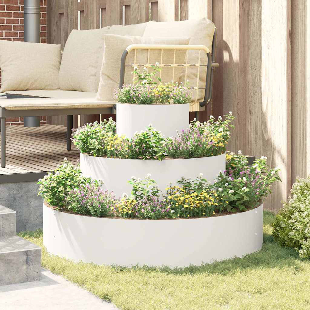 Latitude Run Garden Planter Anthracite 20 Cm Steel White 20cmH x 90cmW x 90cmD
