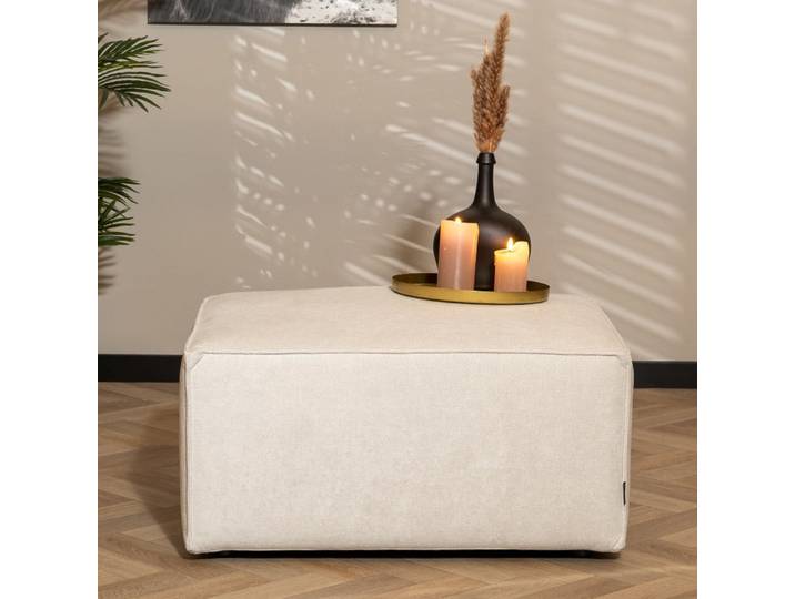 Bronx71 Stoff Hocker Memphis rechteckig off white