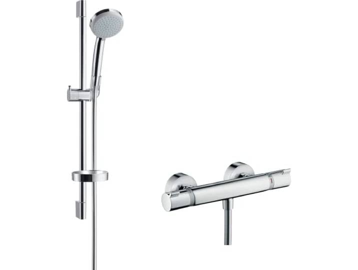 hansgrohe Croma 100 Combi douche Vario avec barre 65 cm / Ecostat Comfort\, chromé\, 27034000