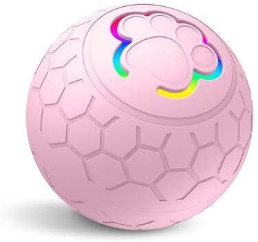 Multisell Products Hub Smart Interactive Dog Toy Ball USB Rechargeable Automatic Rolling Pet Toy With RGB Lights For Active Dogs pink
