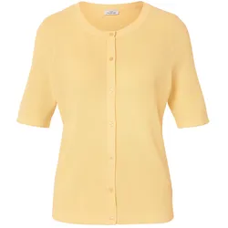 Tchibo - Feinstrick-Cardigan mit Leinen - Damen - Gr. XL - gelb