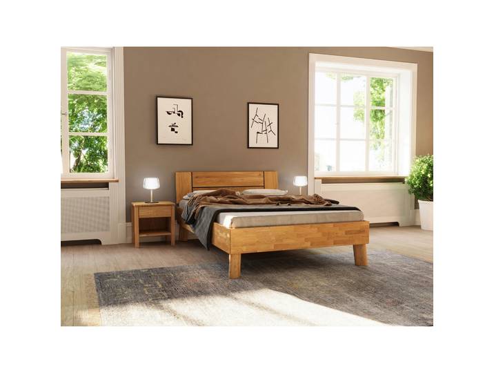 Livetastic Bett, Holz, Wildeiche, vollmassiv, 140x200 cm, Schlafzimmer, Betten, Einzelbetten