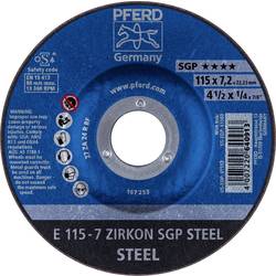 PFERD TOOLS 62211737 E 115-7 ZIRKON SGP STEEL Schruppscheibe gekröpft Durchmesser 115 mm Bohrungs-Ø 22.23 mm Stahl 10 St.