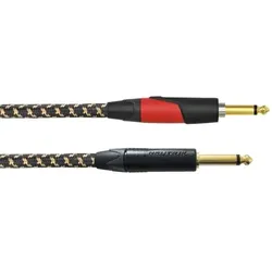 Cordial CXI 3 PP-EDITION 25 SILENT - 3,0 m, NEUTRIK 2 x Klinke 6,3 mm mono schwarz gold