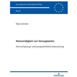 Notwendigkeit von Vorzugslasten, Fachbücher von Silja Lorenzen