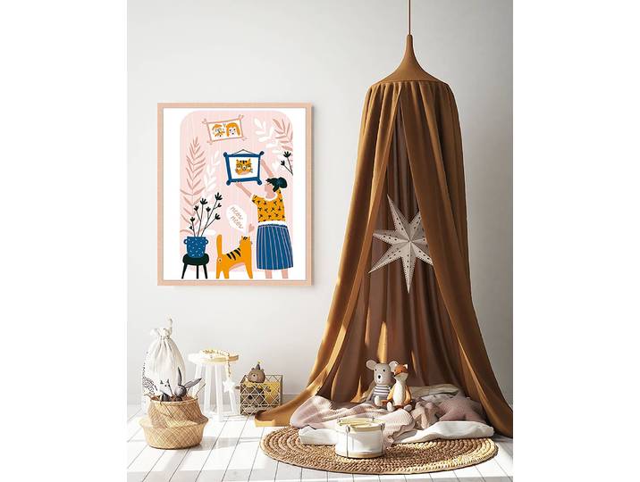 Tableau déco Cute Family 53 x 63cm Multicolore