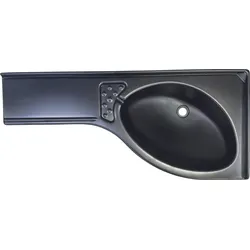 Comet Eckwaschbecken mit Seifenablage links Kunststoff mattschwarz 425 mm x 265 mm