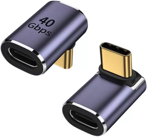 INF TYPE-C Buchse auf TYPE-C Stecker Adapter, 90 Grad Winkel, 2er-Pack